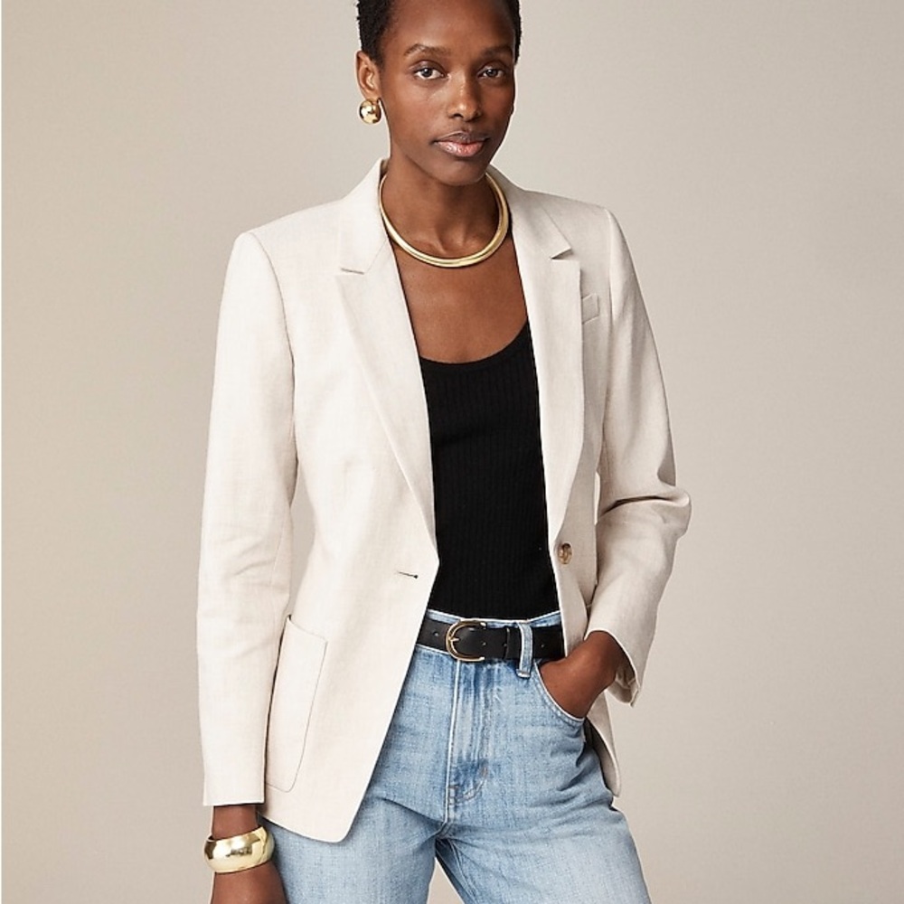 JCrew Helena blazer in stretch linen blend